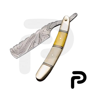 Rasoir droit en acier damas, 1 pièce, pour barbe et barbier, couteau tranchant - Product Image 4