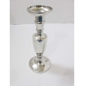 Durable Silver Single Light Metal Candlestick <b>Holder</b> for Home Hotel Wedding Decor Elegant Centre Piece for <b>Lanterns</b> & <b>Candles</b> - Product Image 1