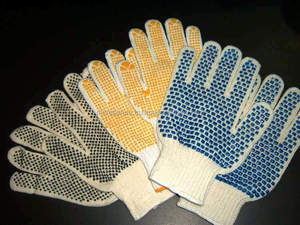 Gants tricotés à la main PVC Dots Gants de travail à usage général Gants de sécurité enduits de travail Soudage Protection Utilisation alimentaire Novembre Vente - Product Image 5