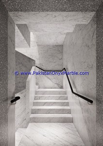 Escaleras de Mármol, Escalones, Plataformas, Mármol Blanco Ziarat Carrara, Diseño Moderno, Decoración para el Hogar y la Oficina, Escaleras de Mármol Natural - Product Image 2