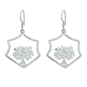 Handmade Plain 925 Sterling <b>Silver</b> Tree Design <b>Earrings</b> Jewelry <b>Silver</b> Plated Fashionable <b>Earring</b> for <b>Women</b>. Manufacture by CDP. - Product Image 1