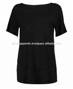 Camiseta informal de cuello redondo para mujer, diseño Floral de talla grande, logotipo serigrafiado personalizado, venta al por mayor a granel con decoración de botones - Product Image 3