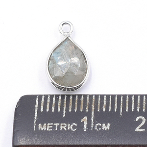 Labradorite en forme de poire 925 Starling Silver Bezel Silver Plated Pendant Handmade Jewelry Making - Product Image 3