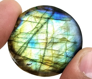 Piedra preciosa suelta de forma redonda cabujón de Espetrolita de labradorita Natural hecha a mano para la fabricación de joyas envueltas en alambre - Product Image 1