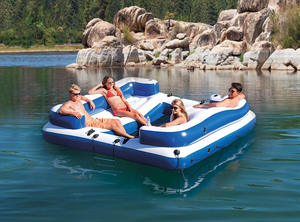 Pulau Apung Tiup PVC Kustom OEM untuk 6, 7, 10 Orang, Tema Tropis Tahiti - Product Image 6