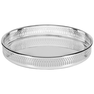 Bandeja redonda para servir comida hecha a mano, nueva bandeja de Metal no acabada con el medio ambiente, bandeja de hojalata redonda antideslizante para bar - Product Image 1