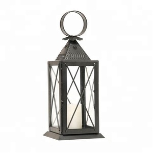 Farol Decorativo Rectangular de Hierro Negro con Técnica de Soldadura para Uso en el Hogar y Bodas - Product Image 2