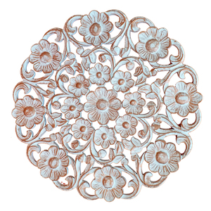 แผ่นทองแดงตกแต่งผนัง MDF 60x60ซม. ศิลปะสีขาวงานตกแต่งผนังงานหัตถกรรมทำจากไม้บราวน์งานหัตถกรรมอินเดีย - Product Image 1