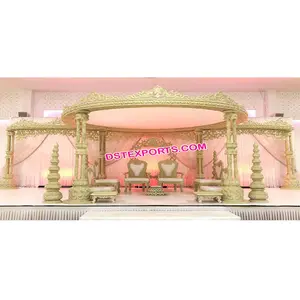 Atember aubende hölzerne Hochzeit Mandap indische Hochzeit Holz geschnitzte Mandap Set zum Verkauf Neueste Hochzeit Mandap Hersteller