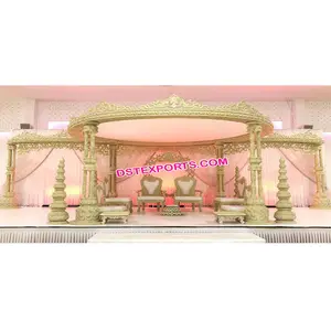 Stunning <b>Wooden</b> Wedding Mandap Indian Wedding <b>Wooden</b> <b>Carved</b> Mandap Set <b>for</b> <b>Sale</b> Latest Wedding Mandap Manufacturer UK - Product Image 1