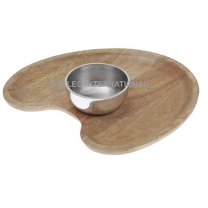 Vaisselle Design de luxe gratuit Bol décoratif en acier inoxydable Matériau bois Accessoires de cuisine pour la maison - Product Image 1