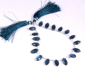 Tự nhiên Teal rêu chàm mặt Marquise hình dạng London màu xanh Kyanite pha lê hạt đối với trang sức làm - Product Image 1