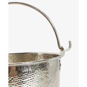 Hammered Gold Plated Iron Circle Ice Bucket with Handle Elegant Design for Parties Bars Home Use Durable Stylish Eco-Friendly - Product Image 3