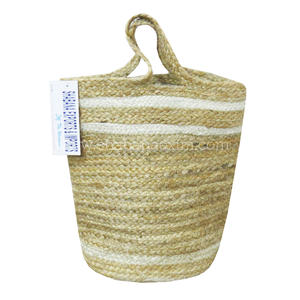 Sac en jute fait main écologique, sacs de shopping indiens, sac à main en jute tressé à la main pour femmes avec logo d'entreprise, fabricant d'usine - Product Image 3