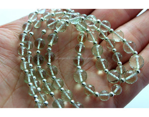 Cuentas facetadas de amatista verde Natural de forma redonda de 4mm de alta calidad, hebras sueltas de 12 pulgadas para la fabricación de joyas - Product Image 2