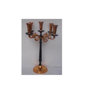 Candélabre en aluminium en métal bicolore de haute qualité avec support de bougie de mariage à tige noire pour la décoration de noël à la maison de fête - Product Image 2