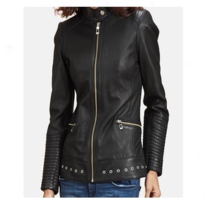Nouveautés : Blouson de moto en cuir véritable pour femme, style premium, imperméable, design extérieur unique, très vendu pour l'hiver - Product Image 6