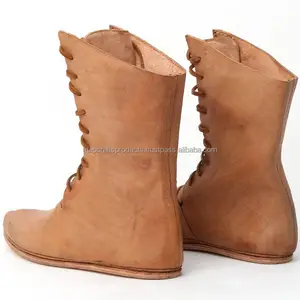 New Supplier European and American Medieval Boots Front Lace-Up Increasing Men's Shoes Boots