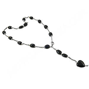 Collier en Onyx noir et pierre de perle 925 argent collier en Onyx noir naturel - Product Image 1