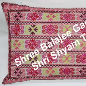 Suzani bordados almohada cubierta sofá almohada decorativa, cojín bordado hecho a mano indio almohada barato al por mayor cojín