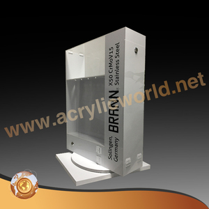 Mallette de rangement en acrylique LED, 360 rotatif, 4 couteaux faciaux, présentoir en acrylique - Product Image 5