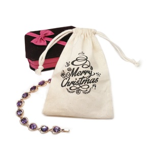 Bolso con cordón de algodón Bolso con cordón de muselina con logotipo personalizado impreso - Product Image 5