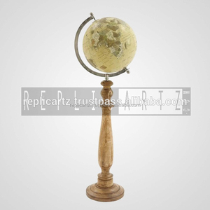 Centro de mesa Base de madera Globo de mundo decorativo Globo interactivo educativo para decoración del hogar Escritorio de oficina - Product Image 1