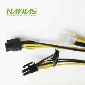 Phù hợp PCI Express nối dây 6 + 2pin Molex Tyco 0106527 4pin nữ Cáp lắp ráp - Product Image 3
