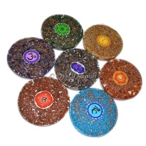 Orgone Chakra Sanskrit Coaster Set Mascot Style Healing Products - Product Image 1