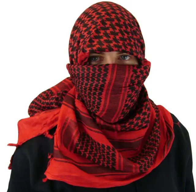 Thời trang tùy chỉnh thiết kế OEM Red & Black Arab phong cách unisex bông Shemagh hijab của/Khăn 2022