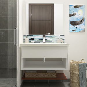 Tocadores de baño blancos impermeables pequeños de decoración moderna para el hogar - Product Image 1