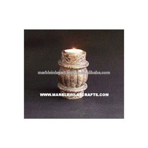 Porte-bougie décoratif en pierre de savon pure - Product Image 1