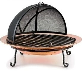 Foso de fuego al aire libre en forma de cúpula con acero inoxidable y hierro fundido interior/exterior barbacoa brasero jardín Patio chimenea - Product Image 2