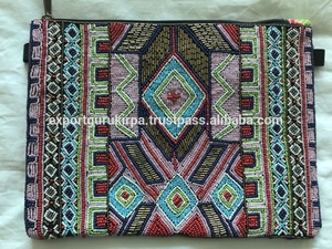 Guru Kirpa Export House Sac de soirée en jute écologique de luxe pour femmes Pochette de mariage personnalisée avec fermeture à glissière Trousse de maquillage - Product Image 4