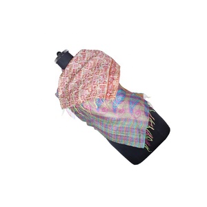 Kantha Work <b>Silk</b> Handmade Vintage Style <b>Scarf</b> SC1208 Girls <b>Scarf</b> Stole Hijab Vintage Kantha Hand Stitched Cotton Allover <b>Scarf</b> - Product Image 1