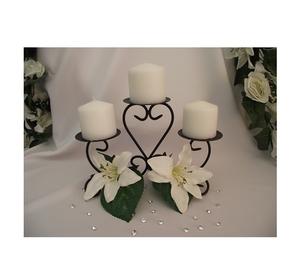 Candélabre en métal polyvalent fait à la main 3 bras bougeoirs bocaux de bougie pour la maison bureau en plein air mariage fête de noël - Product Image 1