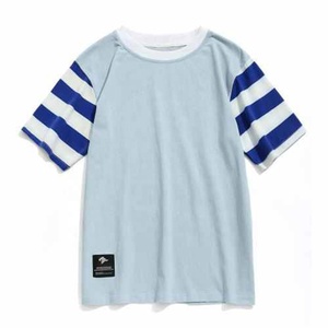T-shirt à manches courtes pour hommes 100% coton à rayures, tissu tricoté grande taille avec logo personnalisé imprimé poitrine Bangladesh - Product Image 1