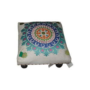 SedEx Certified 2025 Modern Design <b>Small</b> Footstools Home Decorative Embroidered Wooden Upholstered Collection for Living Room - Product Image 1