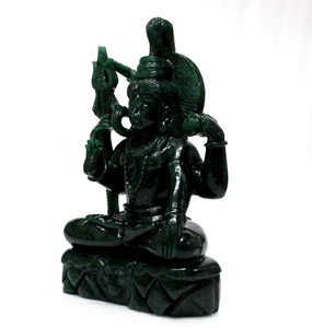Sculpture de Shiva en aventurine, statue en pierre précieuse, figurine artisanale gravée, objet de collection antique - Product Image 2