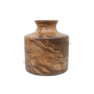 Antique Wooden Hand Carved Decorative Vase High Quality Mango Wood Vase - Product Image 1