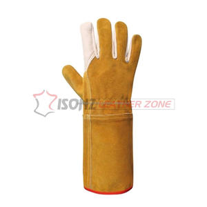 Guantes de Soldadura TIG Mig ISONZ Personalizados de Cuero de Vaca de Primera Calidad, 35CM, Resistentes al Calor, Antivibración, Sin Silicona, para Acero Argonizado - Product Image 4