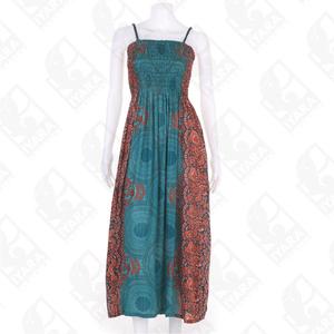 Vestido largo de playa Hippie bohemio con estampado artístico para mujer - Product Image 1