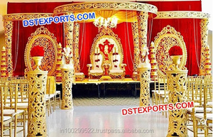 South Indian Wedding Mandap Elegant Wedding Mandap Lotus Carving Pillar Mandaps manufacturere Missouri Mississippi Event Decor - Product Image 2