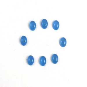 4 pares de Calcedonia azul cielo 12 MM cabujones con parte posterior plana forma redonda gemas lisas piedras preciosas naturales para la fabricación de joyas - Product Image 1