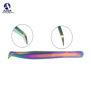 Pinzas Profesionales para Extensión de Pestañas con Recubrimiento de Titanio Arcoíris, Punta Recta, Herramienta de Belleza para Extensión de Pestañas - Product Image 4