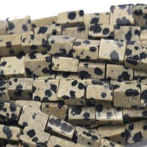 Haute qualité Rectangle Perles dalmatien jaspe perle cristal femmes collier bijoux carré pierre précieuse perle fabrication de bijoux suppler - Product Image 2