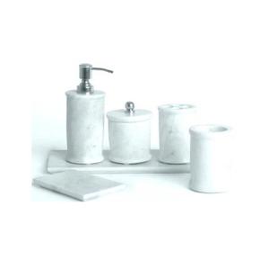 Juego de baño de mármol de tendencia Spray de alta calidad de forma redonda blanca para el baño del hogar Hotel y otros - Product Image 1