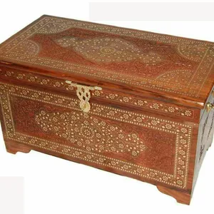 Boîte de capitaine naturelle en bois, boîte de rangement en bois, à plateau rond - Product Image 1