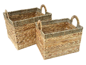 Open weaving seagrass <b>basket</b>, hot selling natural water hyacinh storage <b>basket</b> - Product Image 4