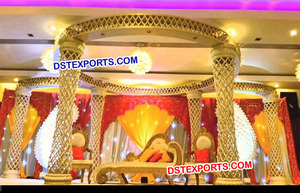 Mandap de cristal para bodas indias Mandaps de cristal de estilo Pavo Real Bodas indias Mandaps Fabricante Venta caliente Evento de boda - Product Image 6